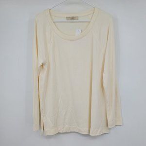 NWT Loft Ann Taylor Scoop Crewneck Women's Long Sleeve Blouse Shirt Medium